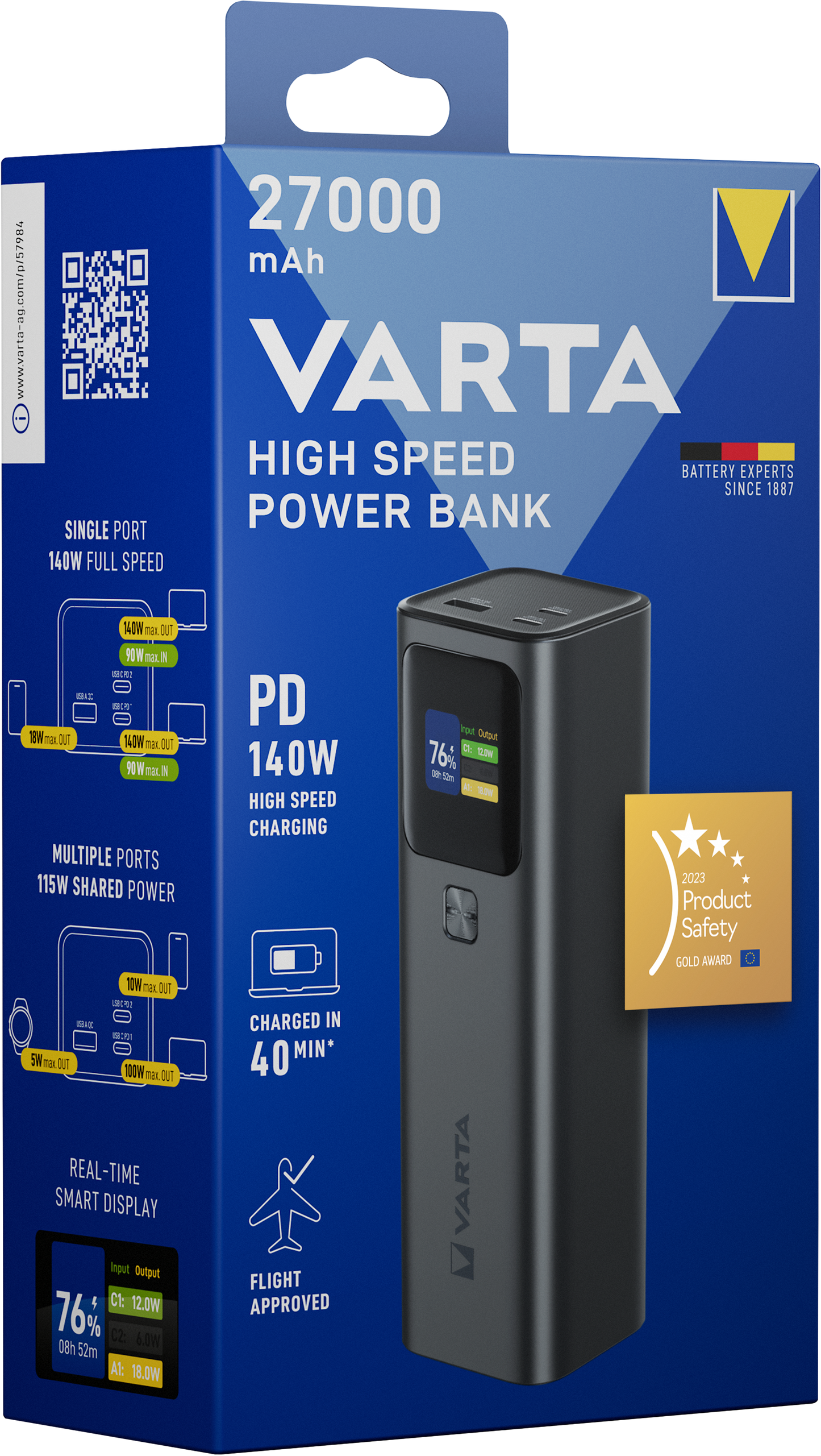 VARTA PowerBank charge rapide 27 000 mAh 140W - Noir - visuel 2